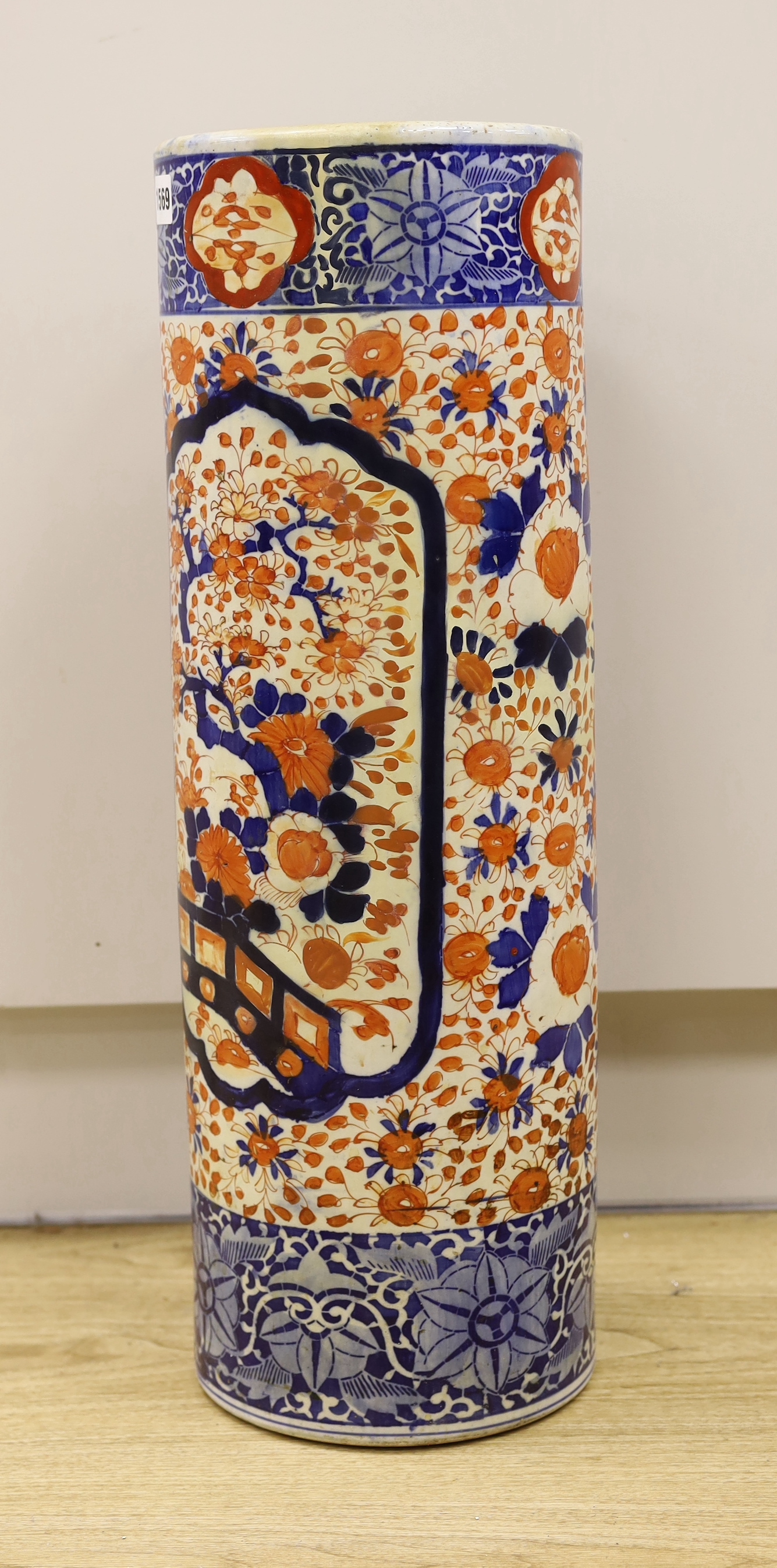 A Japanese Imari stickstand, 63cm (restored)